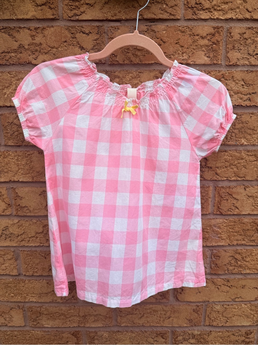 4/$25 • Osh Kosh Sweet Gingham Puff-Sleeve Top with Front Bow